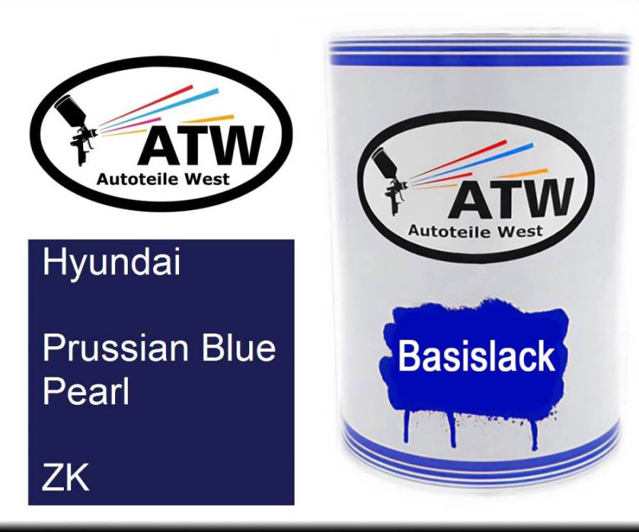 Hyundai, Prussian Blue Pearl, ZK: 500ml Lackdose, von ATW Autoteile West.